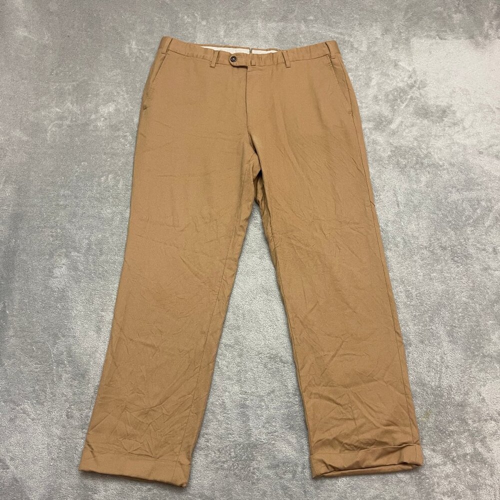 Valentini 100% Lana Wool Dress Pants Size 36 US In Solid Tan Made in Italy